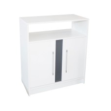 Comoda Verona 2 usi, Alb/Gri, 75 x 87 x 39 cm